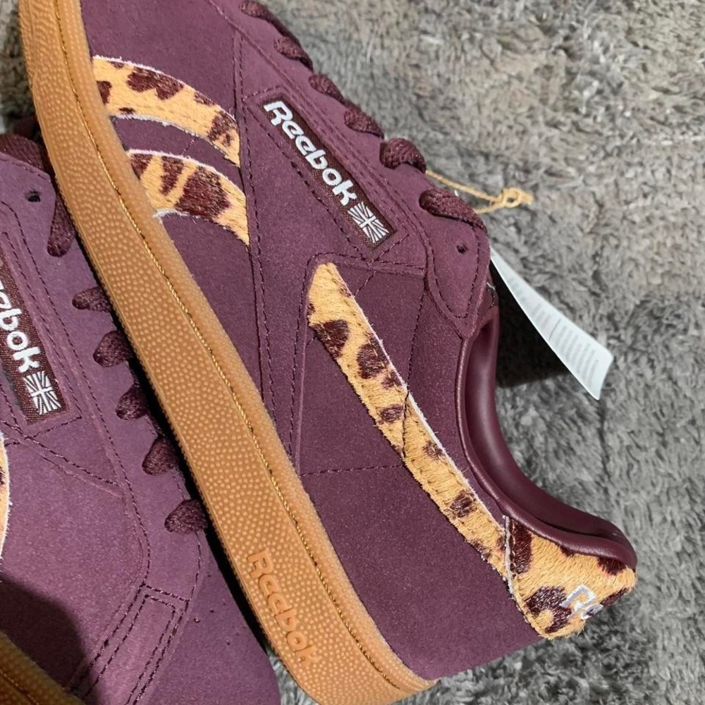 Reebok‎ Club C 85 leopard Print Classic Y2K Style Sneakers - Picture 2 of 3